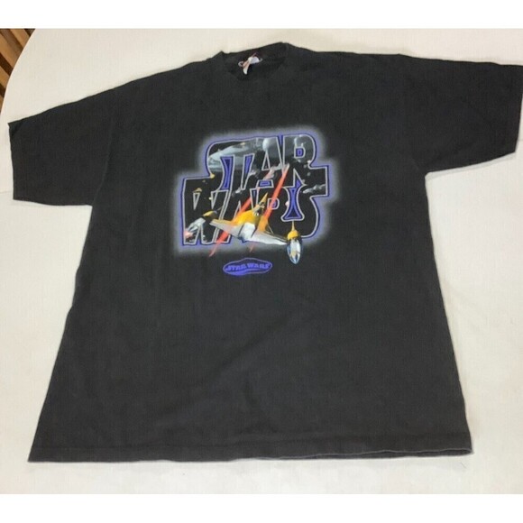 Disney Other - Vintage 1999 Disney Star Wars Episode 1 Naboo Starfighter T-Shirt Black Size XL